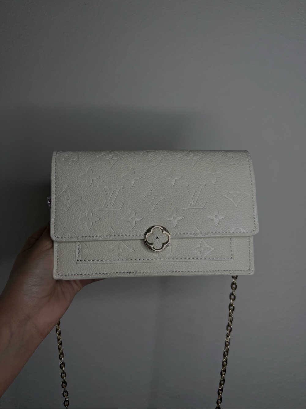 Louis Vuitton Cream Monogram Empreinte Chain Shoulder Bag